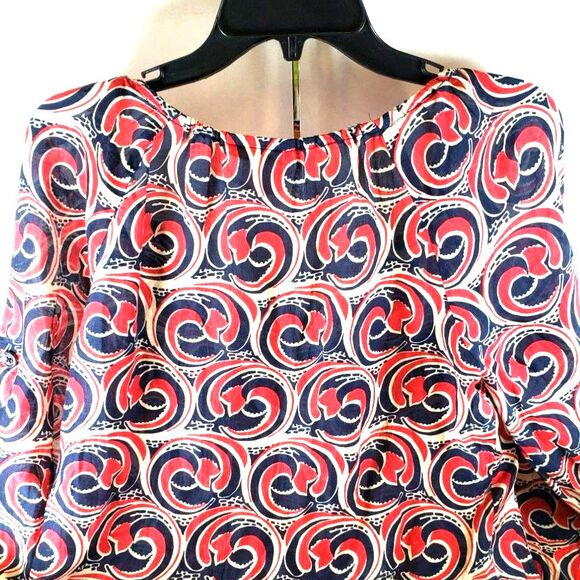Tory Burch Cotton/Silk Blend Abstract Print Tunic - Size 4 - Picture 7 of 9